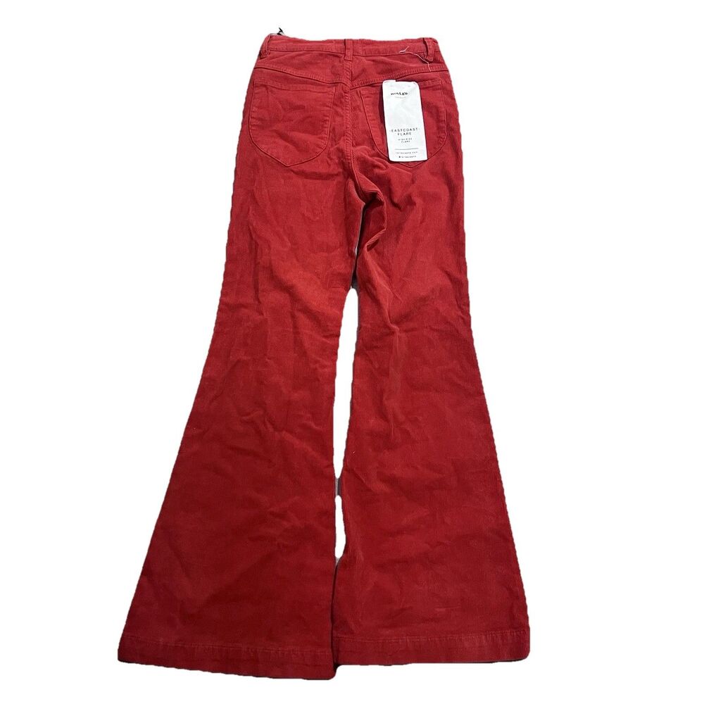NEW Rolla's Women's East Coast Corduroy Stretch Flare Jeans Pomegranate Size 27 - Picture 8 of 12